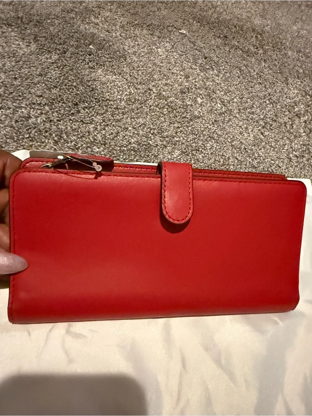 Coach Slim Red Leather Wallet with Gold Logo - Picture 2 of 3
